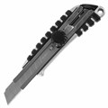 Нож канцелярский 18 мм BRAUBERG "Metallic", роликовый фиксатор, резиновые вставки, металл, 237159 237159