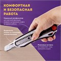 Нож канцелярский мощный 18 мм BRAUBERG "Heavy duty", автофиксатор, резиновые вставки, металл, 237158 237158