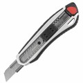 Нож канцелярский мощный 18 мм BRAUBERG "Heavy duty", автофиксатор, резиновые вставки, металл, 237158 237158