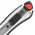 Нож канцелярский мощный 18 мм BRAUBERG "Heavy duty", автофиксатор, резиновые вставки, металл, 237158 237158