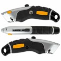 Нож универсальный мощный алюминиевый BRAUBERG "Heavy duty M", автофиксатор, резиновые вставки, 238736 238736