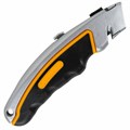 Нож универсальный мощный алюминиевый BRAUBERG "Heavy duty", автофиксатор, резиновые вставки, 238735 238735