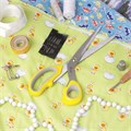 Ножницы портновские ОСТРОВ СОКРОВИЩ ПРЕМИУМ, 230 мм, желтые с резиновыми серыми вставками, 237455 237455