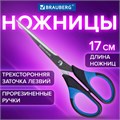 Ножницы BRAUBERG "Office-Expert" 170 мм, сине-черные, резиновые вставки, 3-х сторонняя заточка, 231561 231561
