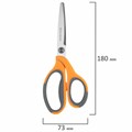 Ножницы BRAUBERG "PROFESSIONAL" 3 шт. (135, 180, 210 мм), серо-оранжевые ручки, ВЫГОДНАЯ УПАКОВКА, 272981 272981