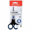 Ножницы BRAUBERG "Soft Grip", 140 мм, черно-синие, резиновые вставки, 3-х сторонняя заточка, 230760 230760
