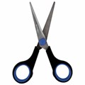 Ножницы BRAUBERG "Soft Grip", 140 мм, черно-синие, резиновые вставки, 3-х сторонняя заточка, 230760 230760