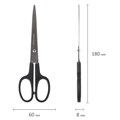 Ножницы BRAUBERG "Standard" 180 мм, черные, классической формы, 2-х сторонняя заточка, 237096 237096