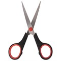 Ножницы STAFF EVERYDAY, 150 мм, бюджет, резиновые вставки, черно-красные, ПВХ чехол, 237497. 237497