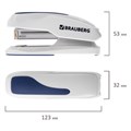 Степлер №24/6, 26/6 BRAUBERG "Extra", до 30 листов, серо-синий, 229087 229087