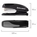 Степлер №24/6, 26/6 BRAUBERG "Extra", до 30 листов, черно-серый, 229086 229086