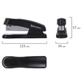 Степлер №24/6, 26/6 BRAUBERG "Standard+", до 30 листов, черный, 228608 228608