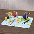 Настольное покрытие BRAUBERG KIDS, А3+, пластик, 46x33 см, "Кот-энтузиаст изучает Мир", 273619 273619