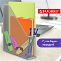 Лоток вертикальный для бумаг BRAUBERG "Germanium" (250х72х315 мм), металлический, серебряный, 231949 231949