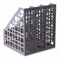 Лоток вертикальный для бумаг BRAUBERG "MAXI Plus", 240 мм, 3 отделения, сетчатый, сборный, серый, 237014 237014