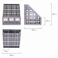 Лоток вертикальный для бумаг BRAUBERG "MAXI Plus", 240 мм, 3 отделения, сетчатый, сборный, серый, 237014 237014