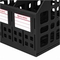 Лоток вертикальный для бумаг BRAUBERG "MAXI Plus", 240 мм, 3 отделения, сетчатый, сборный, черный, 237013 237013