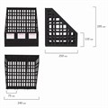 Лоток вертикальный для бумаг BRAUBERG "MAXI Plus", 240 мм, 3 отделения, сетчатый, сборный, черный, 237013 237013