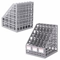 Лоток вертикальный для бумаг BRAUBERG "MAXI Plus", 240 мм, 6 отделений, сетчатый, сборный, серый, 237016 237016