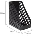 Лоток вертикальный для бумаг BRAUBERG "MAXI-plus" (250х160х300 мм), сетчатый, черный, 237005 237005