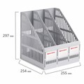 Лоток вертикальный для бумаг BRAUBERG "SMART-MAXI" (254х255х297 мм), 3 отделения, сетчатый, сборный, серый, 231524 231524