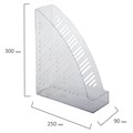 Лоток вертикальный для бумаг BRAUBERG "Standard+", 250х90х300 мм, прозрачный, 237227 237227