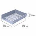 Лотки горизонтальные для бумаг, КОМПЛЕКТ 3 шт., 340х270х70 мм, серый, BRAUBERG "Office", 237256 237256