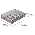 Лотки горизонтальные для бумаг, КОМПЛЕКТ 3 шт., 340х270х70 мм, тонированный серый, BRAUBERG "Office", 237257 237257