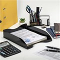 Лоток горизонтальный для бумаг "Люкс", А4 (350х255х65 мм), полипропилен, черный, ЛТГ-30866 235661