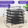 Лоток горизонтальный для бумаг BRAUBERG "Germanium", 5 секций, 370х355х295 мм, металл, черный, 237971 237971