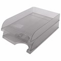 Лоток горизонтальный для бумаг BRAUBERG "Standard", 350х253х65 мм, тонированный серый, 238348 238348