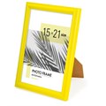 Рамка 15х21 см небьющаяся, багет 17,5 мм, пластик, BRAUBERG "Colorful", желтая, 391245 391245