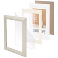 Рамка 15х21 см с паспарту 10х15 см небьющаяся, аналог IKEA, багет 26 мм, МДФ, BRAUBERG "Zool", серая, 391375 391375