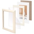Рамка 15х21 см с паспарту 10х15 см небьющаяся, аналог IKEA, багет 26 мм, МДФ, BRAUBERG "Zool", цвет слоновая кость, 391374 391374