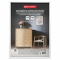 Рамка 21х30 см белая, пластик, багет 8 мм, BRAUBERG "Slim", плотный задник с ножкой, акриловый экран, 391314 391314