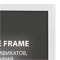 Рамка 21х30 см белая, пластик, багет 8 мм, BRAUBERG "Slim", плотный задник с ножкой, акриловый экран, 391314 391314