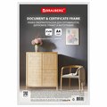 Рамка 21х30 см белая, пластик, багет 8 мм, BRAUBERG "Slim", плотный задник с ножкой, акриловый экран, 391314 391314