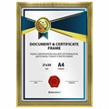 Рамка 21х30 см небьющаяся, багет 15 мм пластик, BRAUBERG "Respect", золотистая, 391272 391272