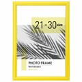 Рамка 21х30 см небьющаяся, багет 17,5 мм, пластик, BRAUBERG "Colorful", желтая, 391246 391246