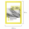 Рамка 21х30 см небьющаяся, багет 17,5 мм, пластик, BRAUBERG "Colorful", желтая, 391246 391246