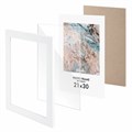 Рамка 21х30 см небьющаяся, КОМПЛЕКТ 3 шт., багет 29 мм, МДФ, BRAUBERG "Basic", белая, 391260 391260