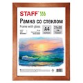 Рамка 21х30 см, дерево, багет 20 мм, STAFF, темно-коричневая, стекло, 390716 390716
