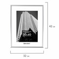 Рамка 30х40 см небьющаяся, багет 12 мм, пластик, BRAUBERG "Original", серебристая, 391232 391232