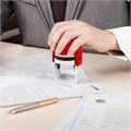 Оснастка для печатей оттиск D=42 мм, синий, TRODAT IDEAL 46042, корпус КРАСНЫЙ, крышка, подушка,125311 238375