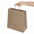 Крафт-пакет бумажный 24х14х28 см, КОМПЛЕКТ 50 шт., крученые ручки, плотность 90 г/м2, LAIMA ECO CRAFT, 609685 609685