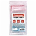Пакеты с замком ZIP LOCK "зиплок", комплект 100 шт., 60х80 мм, ПВД, толщина 35 микрон, BRAUBERG, 606207 606207