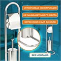 Ерш для унитаза, стойка и держатель для туалетной бумаги, зеркальный, нержавеющая сталь, LAIMA, 609079 609079