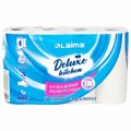 Полотенца бумажные 3-х слойные, 4 рулона по 11 м (отрыв 1/2 листа), LAIMA Deluxe, 100% целлюлоза, 115400 115400