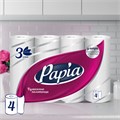 Полотенца бумажные бытовые, спайка 4 шт., 3-слойные (4х11,2 м), PAPIA, 23x13 см, белые, 5081506 112049
