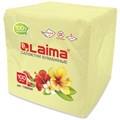 Салфетки бумажные 100 штук, 24х24 см, LAIMA, жёлтые (пастельный цвет), 100% целлюлоза, 126908 126908